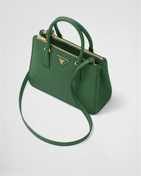 green ostrich prada handbag|prada galleria ostrich leather.